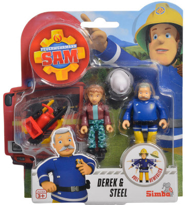 Senaat Schuine streep Onmogelijk Brandweerman Sam: Brandweer Commandant Staal & Derek (2 actie  figuurtjes/Simba) | BS 1 actiefiguurtje Commandant Staal Simba (blauw)