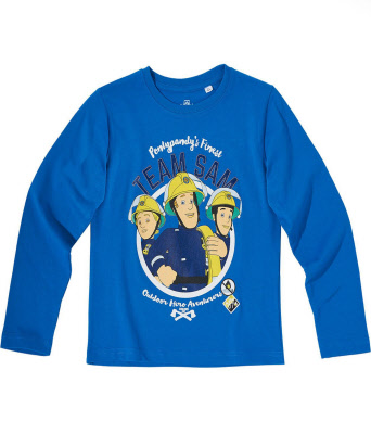 Alstublieft Consumeren Slepen Brandweerman Sam Shirt met lange mouwen "Team" (Navy blauw) | FS-SLM"Team"  (Donkerblauw)