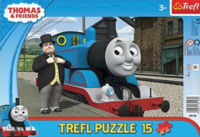 Thomas de Trein puzzel "Thomas de Dikke Controleur" | TH-Trefl puzzle 15 pce